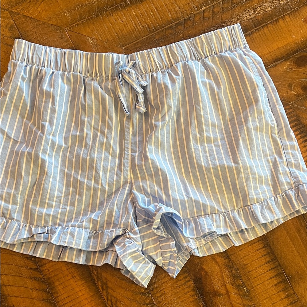 Lands' End Blue and White Striped Shorts